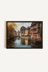 OLEKA CANVAS - CANAL OF PETALS, Oeuvre sur toile étirée, encadré Noir