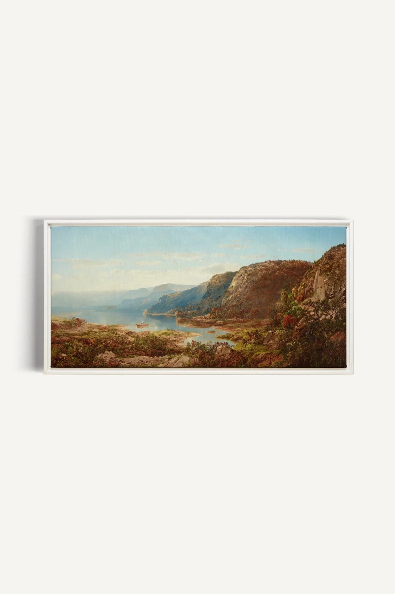 CANYON DE LUMIÈRE, Oeuvre sur toile étirée, encadré Blanc