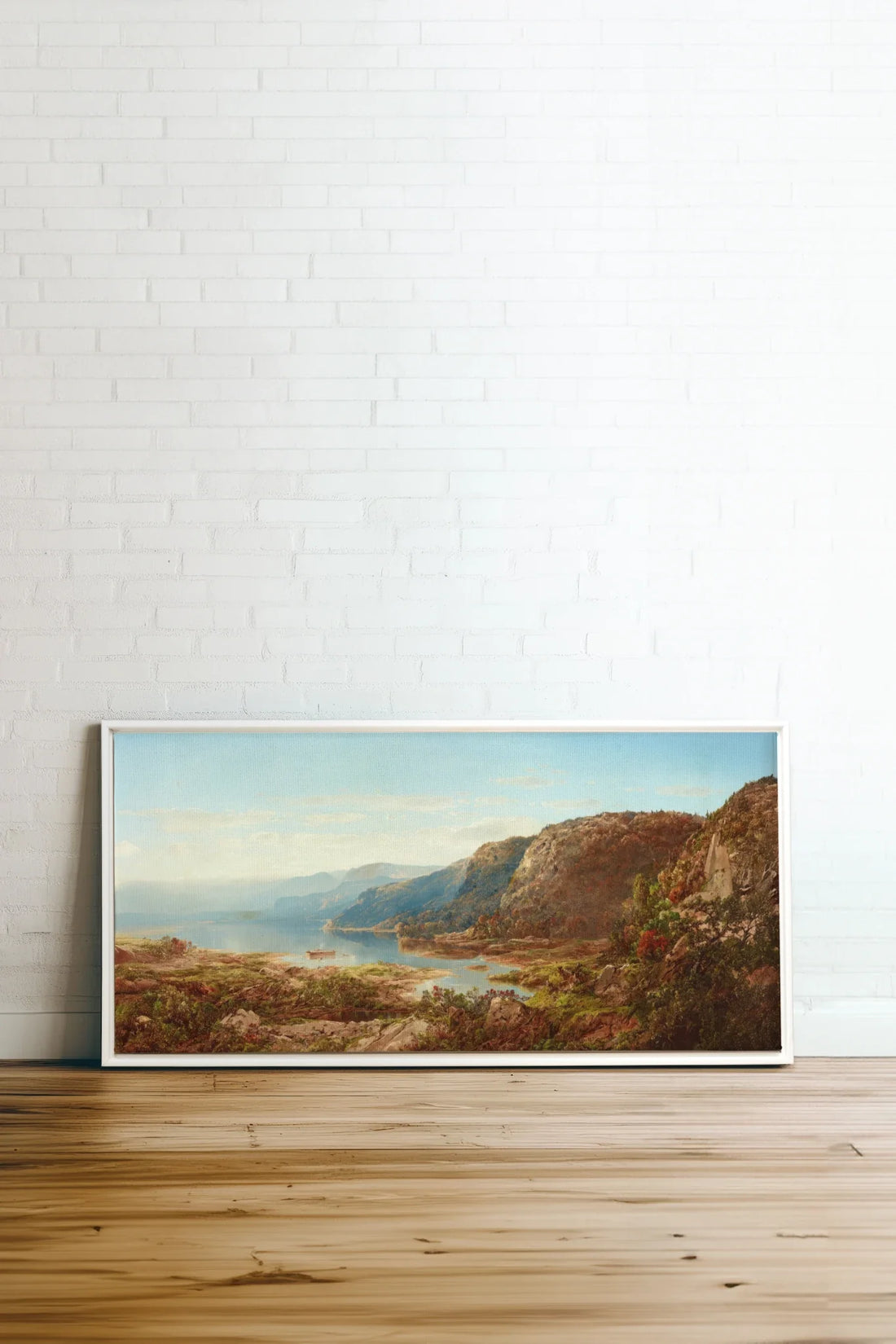CANYON DE LUMIÈRE, Oeuvre sur toile étirée, encadré Blanc
