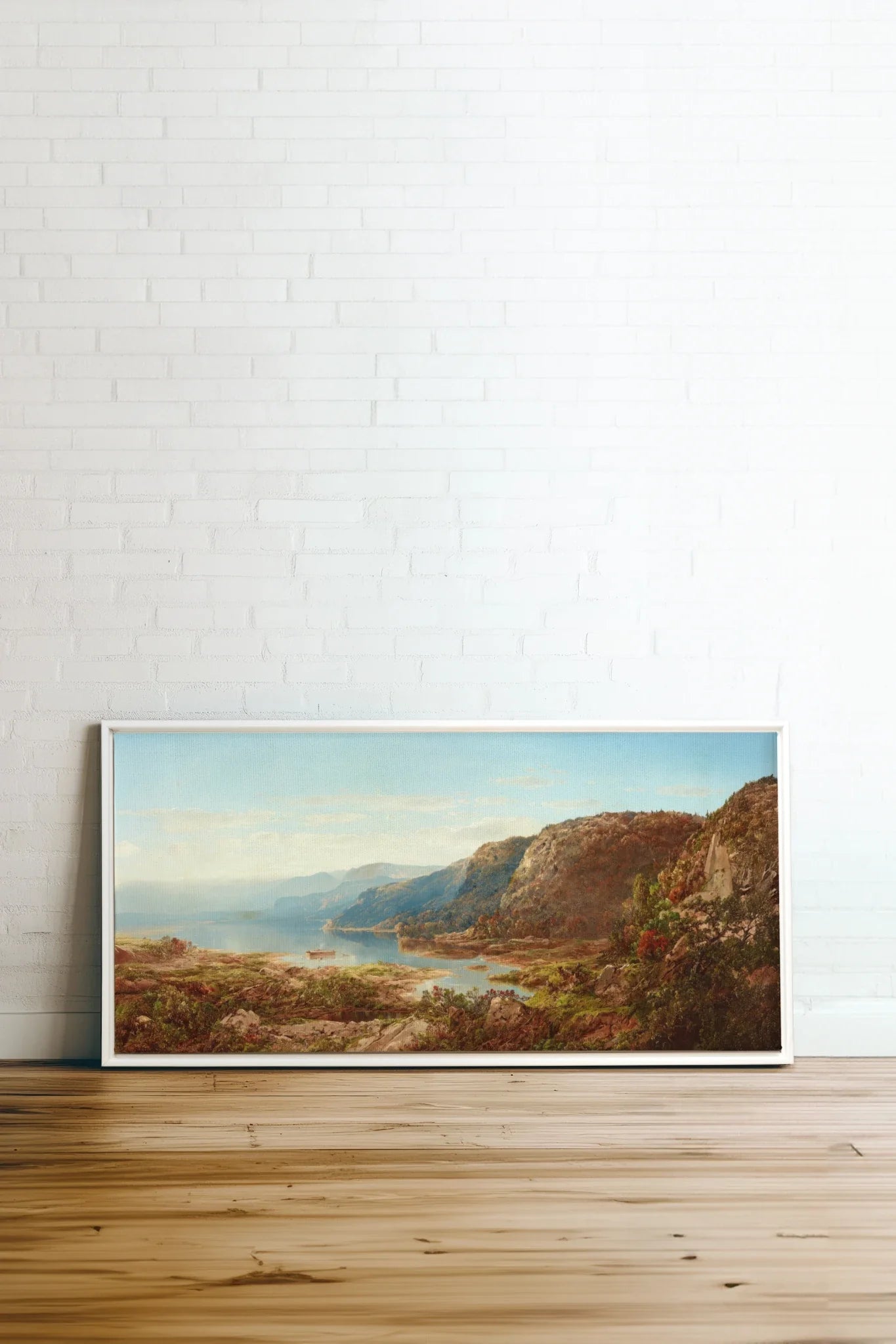 CANYON DE LUMIÈRE, Oeuvre sur toile étirée, encadré Blanc