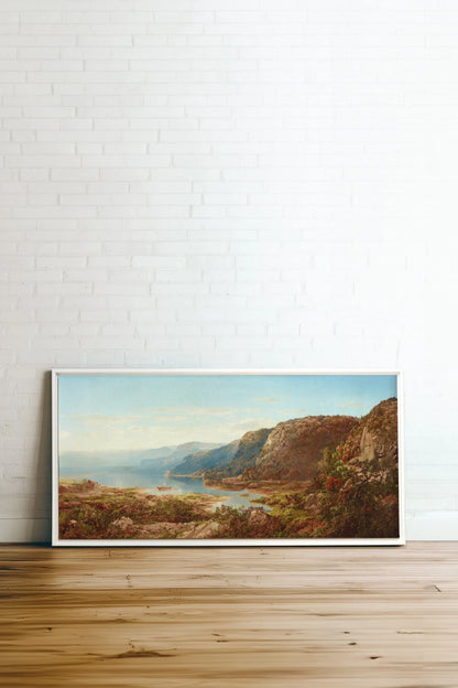 CANYON DE LUMIÈRE, Oeuvre sur toile étirée, encadré Blanc