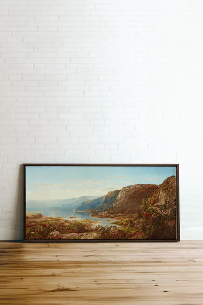 CANYON DE LUMIÈRE, Oeuvre sur toile étirée, encadré Brun Noyer