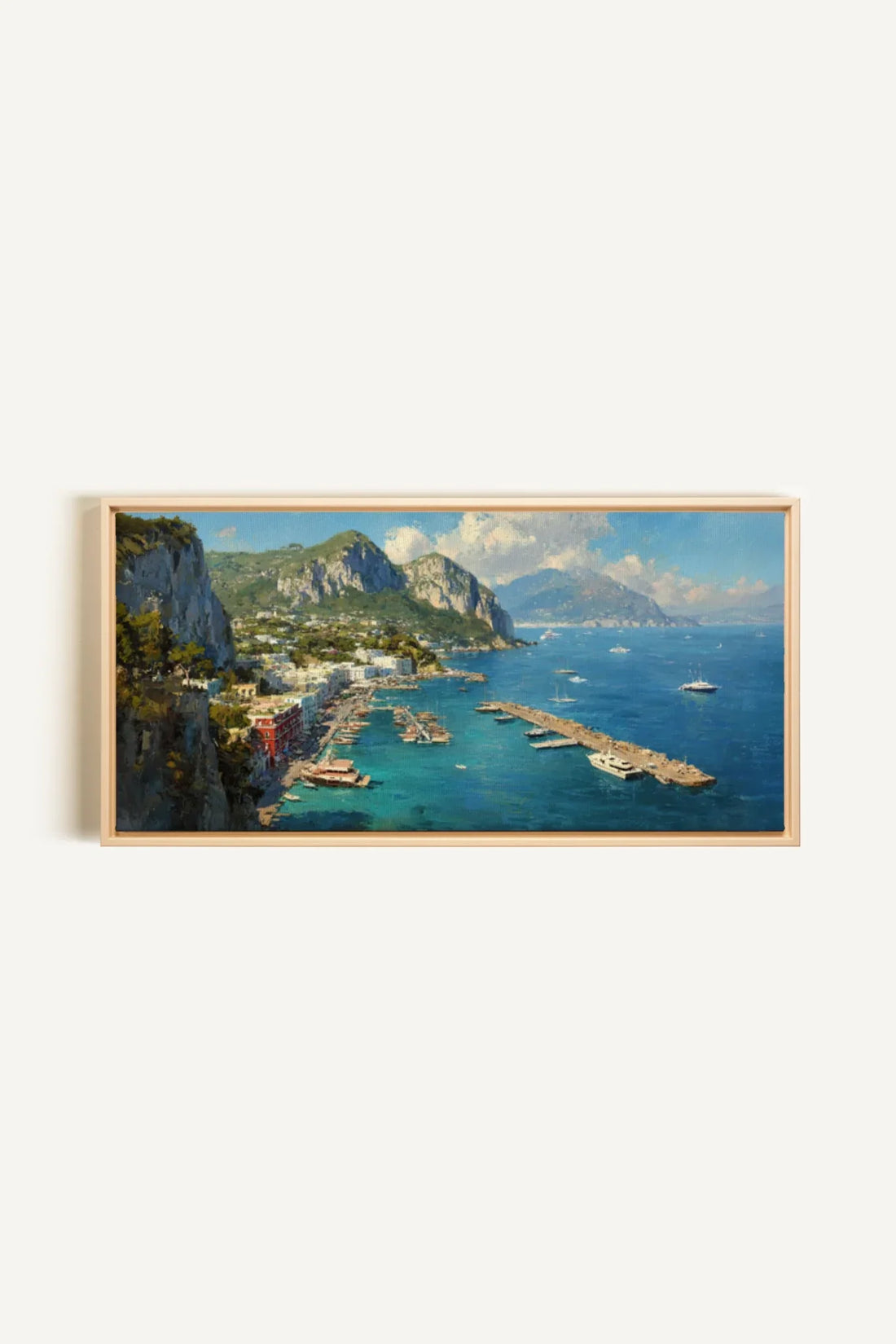 OLEKA CANVAS - CAPRI ESCAPE, Oeuvre sur toile étirée, encadré Naturel Clair