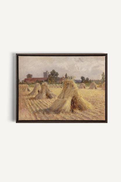 CHAMPS DES SOUVENIRS, Artwork on stretched canvas, framed in Walnut Brown