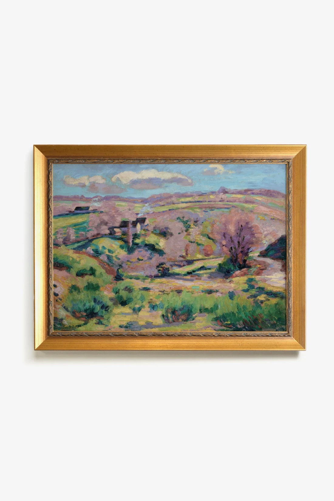 CHAMPS DE RÊVE, Oeuvre sur toile rigide, encadré Vintage Or