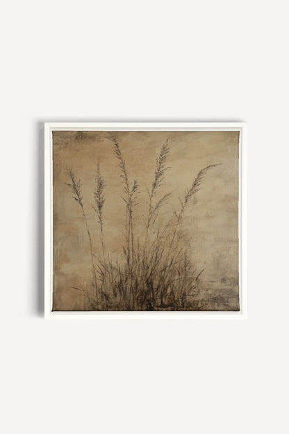 OLEKA CANVAS - CHAMPS OUBLIÉS, Oeuvre sur toile étirée, encadré Blanc