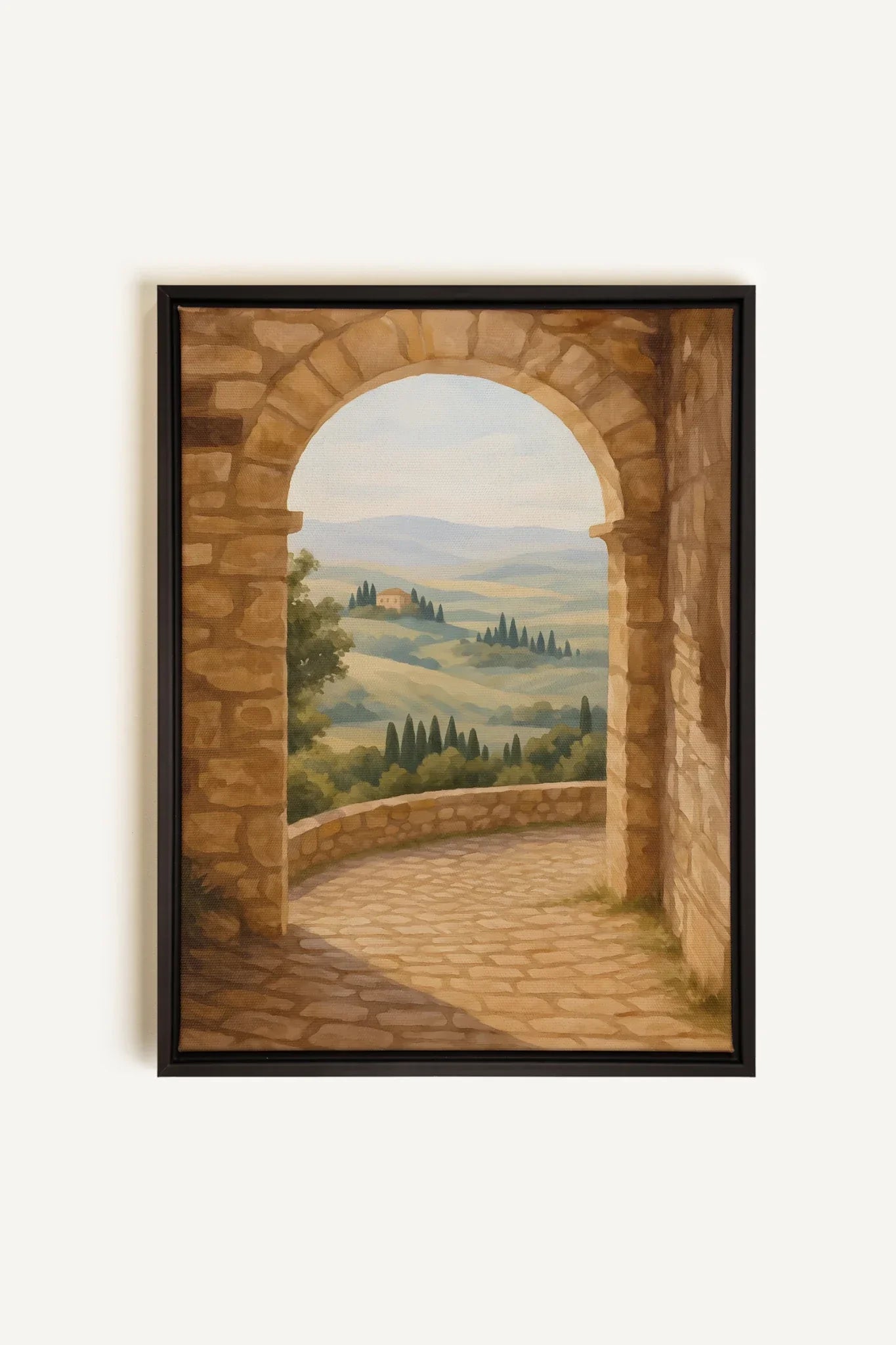 OLEKA CANVAS - CHEMIN DORÉ, Oeuvre sur toile étirée, encadré Noir