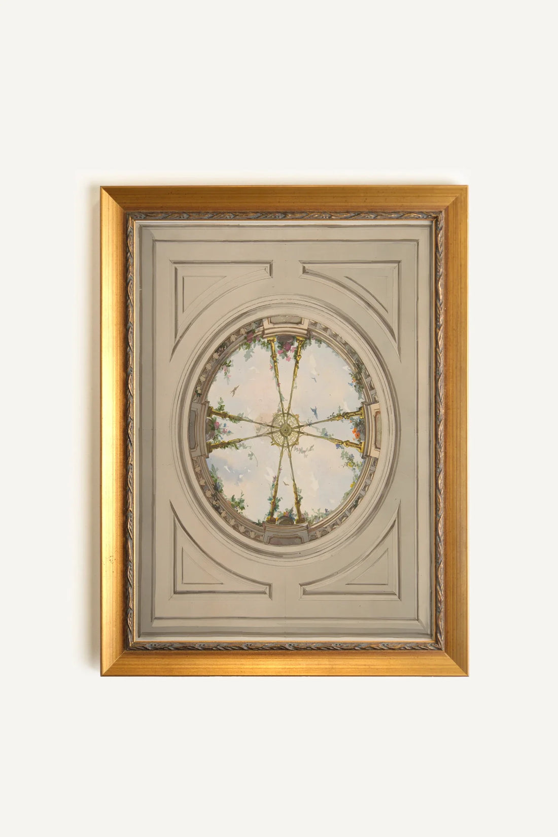 CIEL DE PALAIS, Oeuvre sur toile rigide, encadré Vintage Or