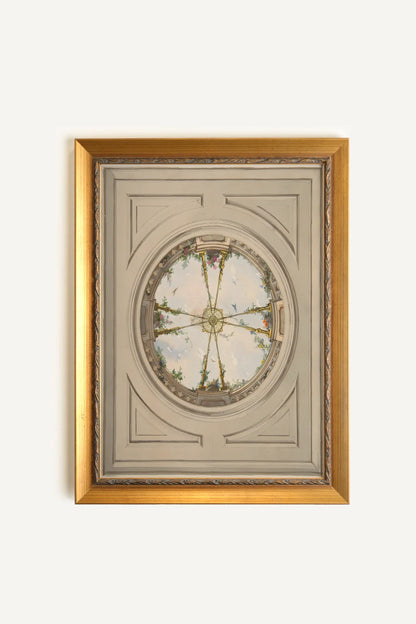 CIEL DE PALAIS, Oeuvre sur toile rigide, encadré Vintage Or