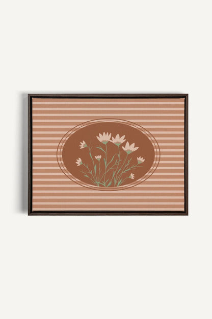 OLEKA CANVAS - CINNAMON FIELDS, Oeuvre sur toile étirée, encadré Brun Noyer