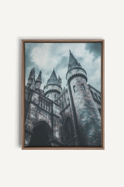 OLEKA CANVAS - CITÉ DES SORCIERS, Oeuvre sur toile étirée, encadré Brun Chêne