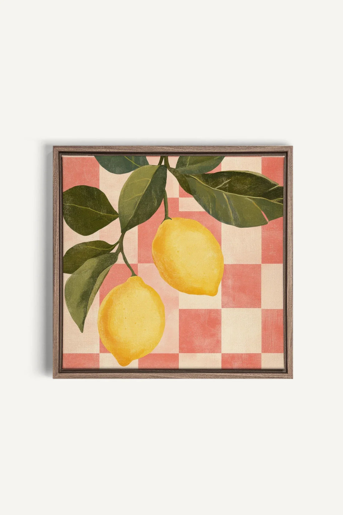 OLEKA CANVAS - CITRONNADE VINTAGE, Oeuvre sur toile étirée, encadré Brun Chêne
