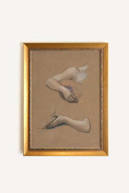 CLASSICAL SKETCH, Oeuvre sur toile étirée, encadré Vintage Or