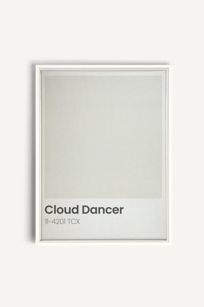 CLOUD DANCER, Work on stretched canvas, framed White