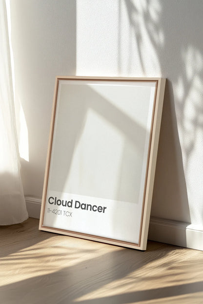 CLOUD DANCER, Oeuvre sur toile étirée, encadré Naturel Clair