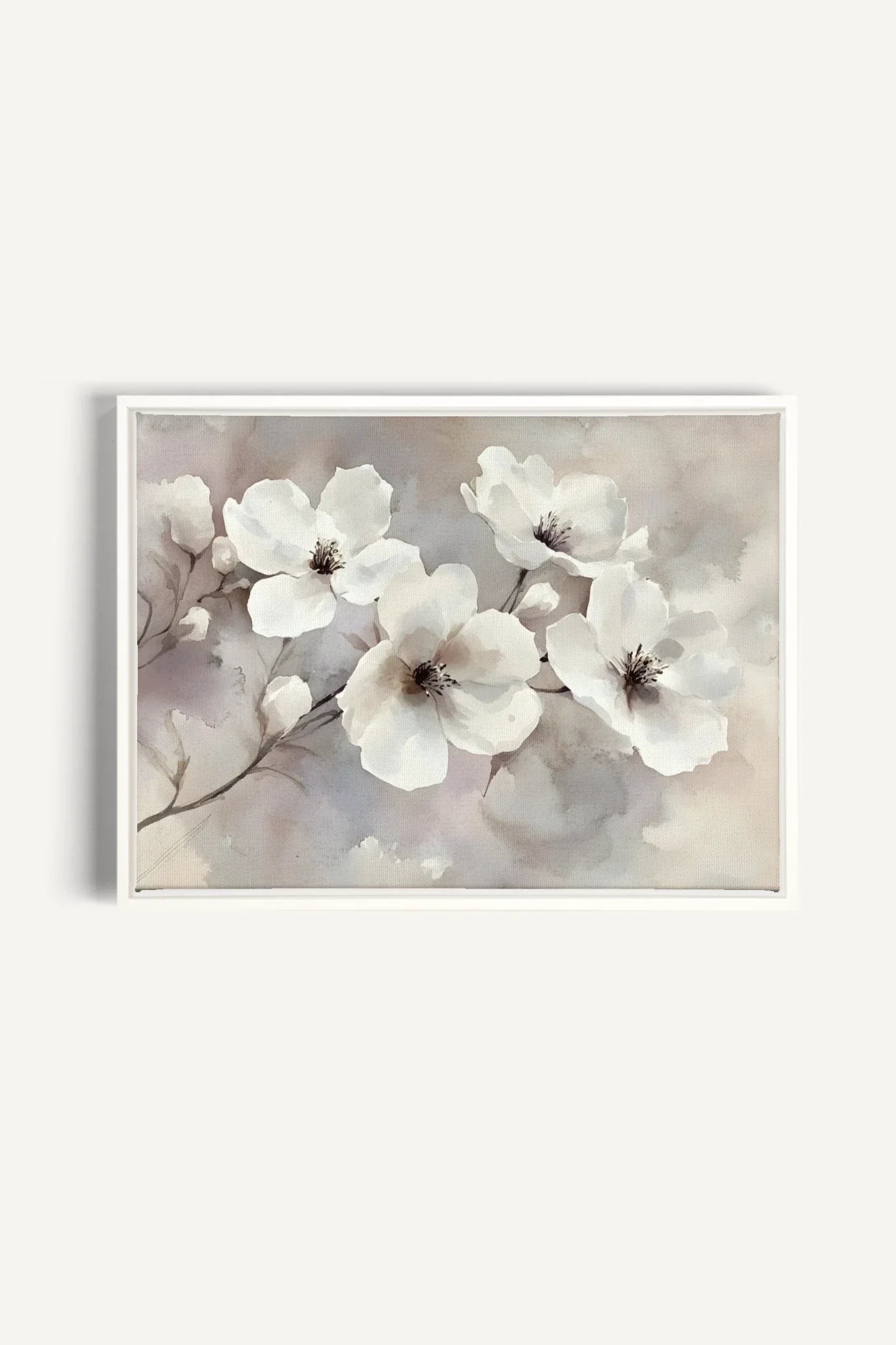OLEKA CANVAS - CLOUDED Groom, Oeuvre sur toile étirée, encadré Blanc