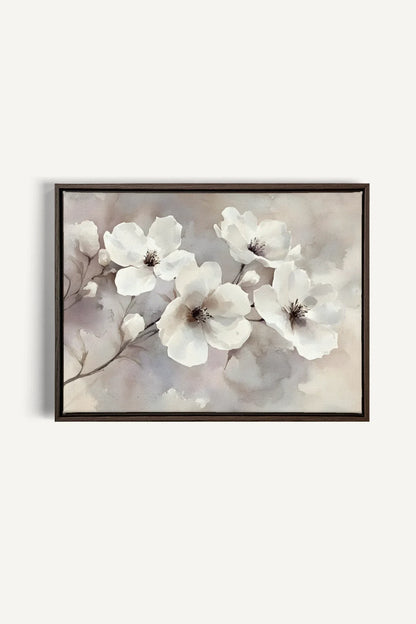 OLEKA CANVAS - CLOUDED Groom, Oeuvre sur toile étirée, encadré Brun Noyer