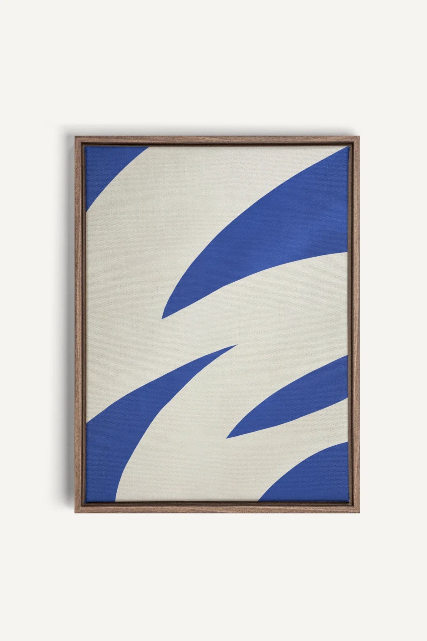 OLEKA CANVAS - COBALT FLOW, Oeuvre sur toile étirée, encadré Brun Chêne