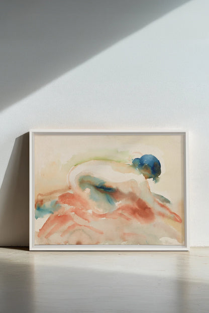 CORAL DRIFT, Oeuvre sur toile étirée, encadré Blanc