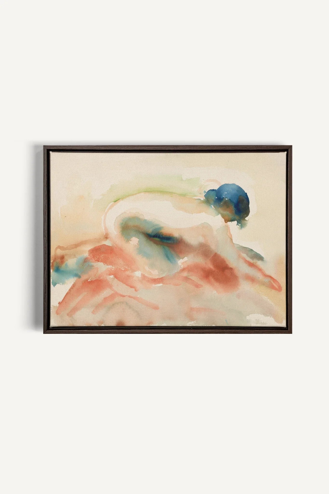 CORAL DRIFT, Oeuvre sur toile étirée, encadré Brun Noyer