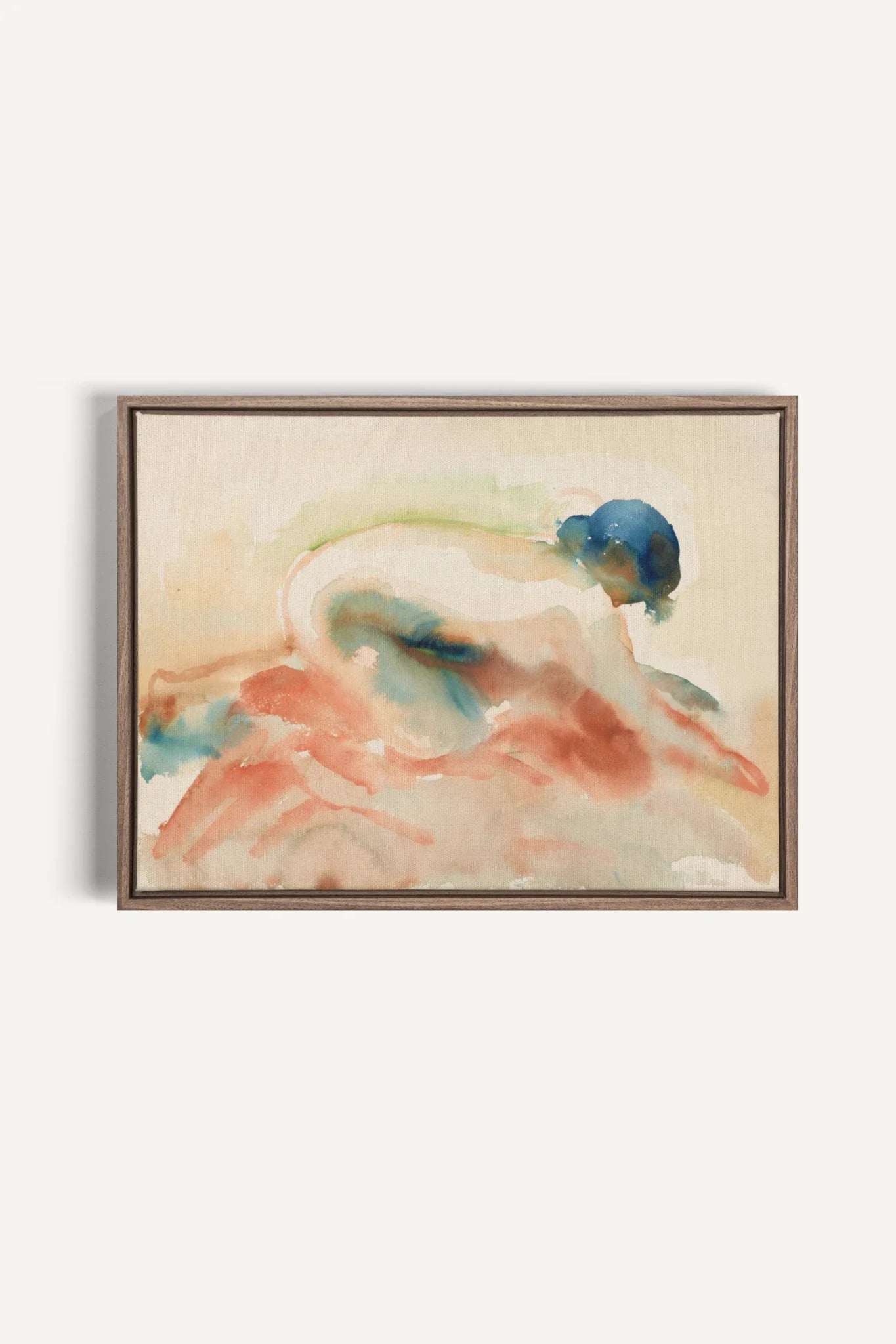 CORAL DRIFT, Oeuvre sur toile étirée, encadré Brun Chêne