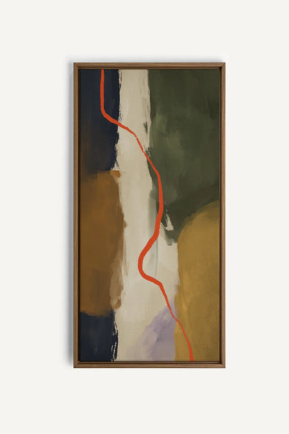 OLEKA CANVAS - CREVASSE, Oeuvre sur toile étirée, encadré Brun Chêne