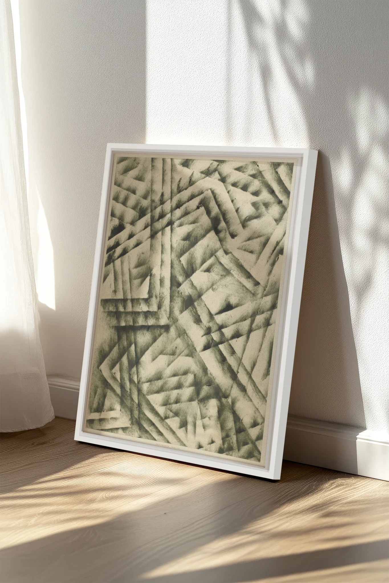 CROSSED LINES, Oeuvre sur toile étirée, encadré Blanc