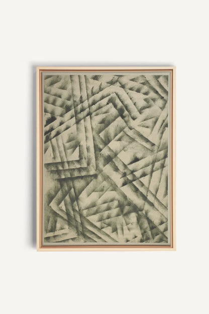CROSSED LINES, Oeuvre sur toile étirée, encadré Naturel Clair