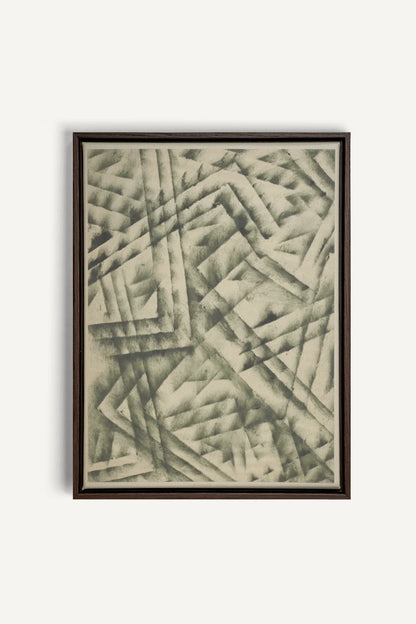 CROSSED LINES, Oeuvre sur toile étirée, encadré Brun Noyer