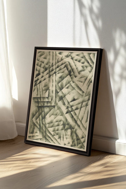 CROSSED LINES, Oeuvre sur toile étirée, encadré Noir