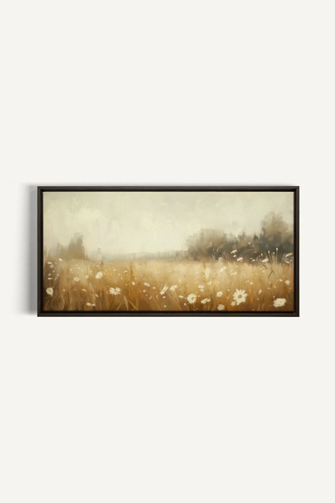 OLEKA CANVAS - Daisy Breeze, Oeuvre sur toile étirée, encadré Brun Noyer