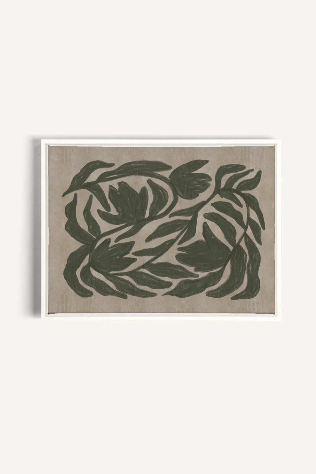 OLEKA CANVAS - DANSE VÉGÉTALE, Oeuvre sur toile étirée, encadré Blanc
