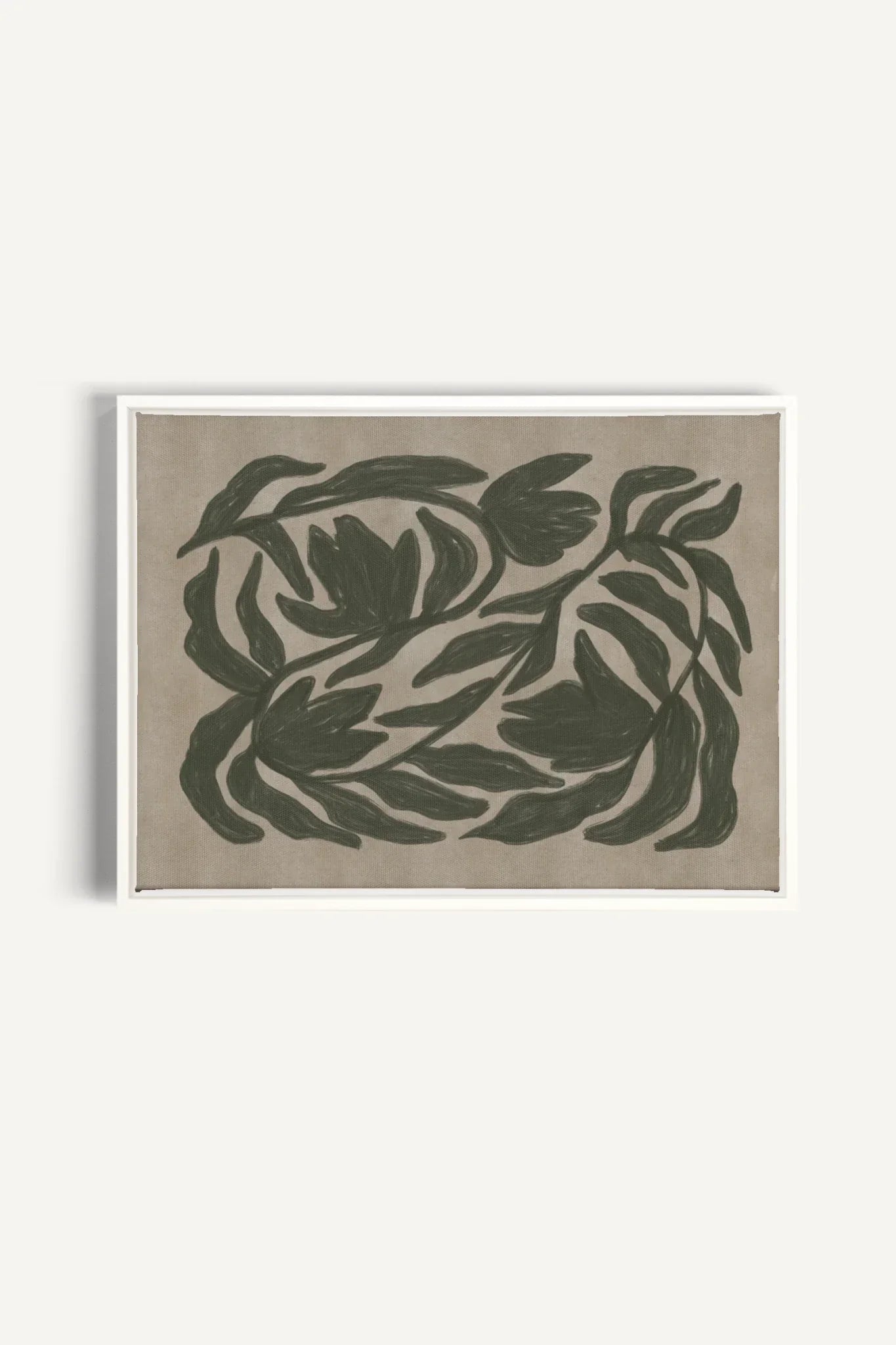 OLEKA CANVAS - DANSE VÉGÉTALE, Oeuvre sur toile étirée, encadré Blanc