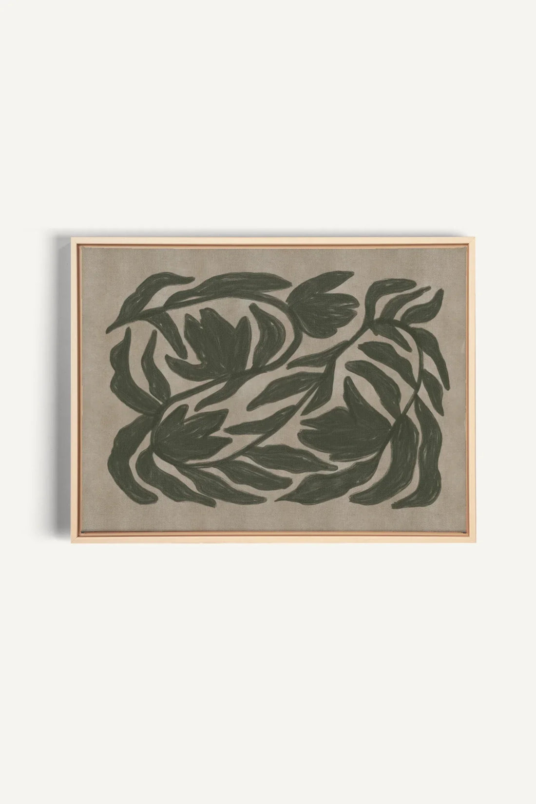 OLEKA CANVAS - DANSE VÉGÉTALE, Oeuvre sur toile étirée, encadré Naturel Clair