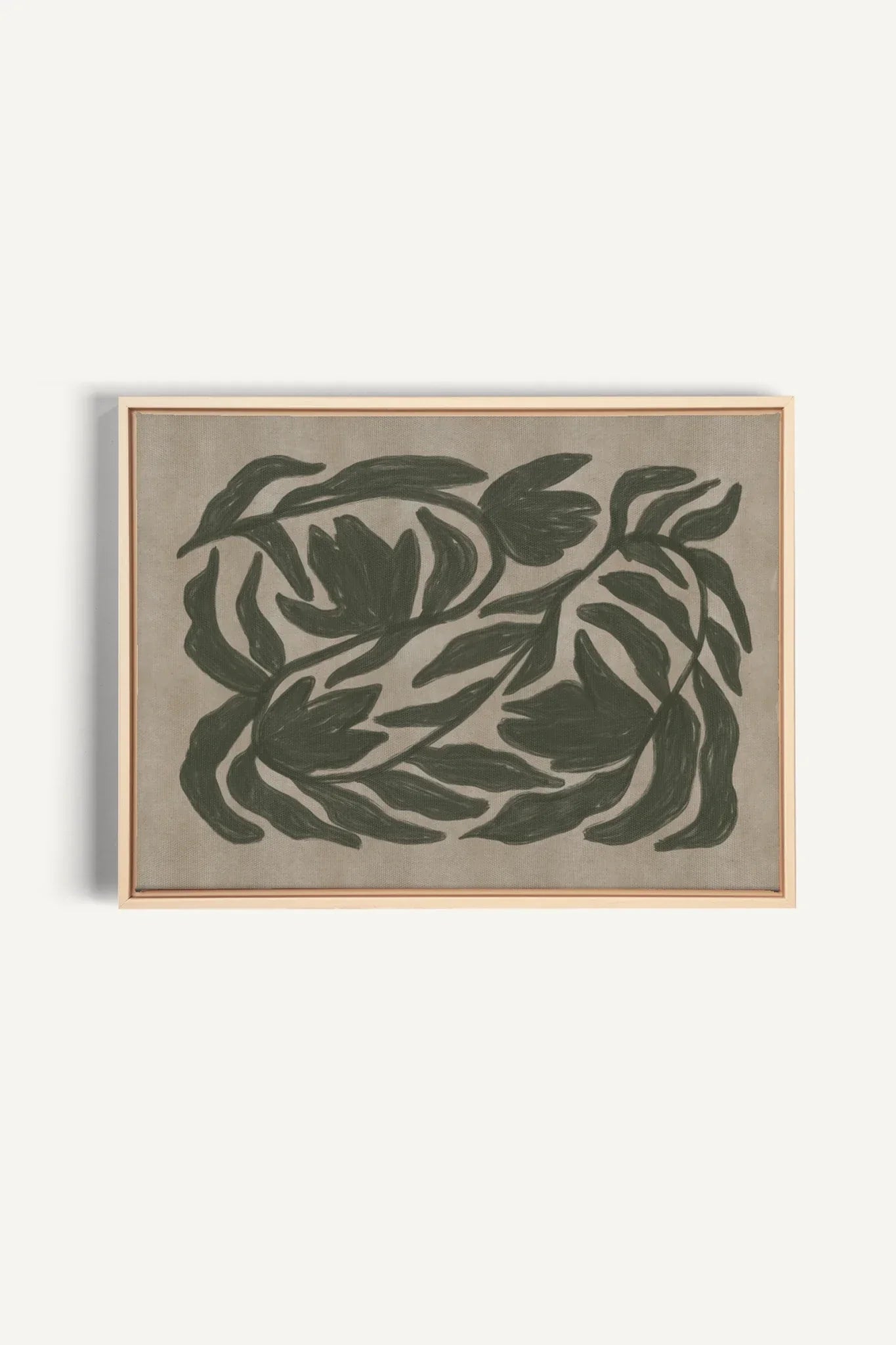 OLEKA CANVAS - DANSE VÉGÉTALE, Oeuvre sur toile étirée, encadré Naturel Clair