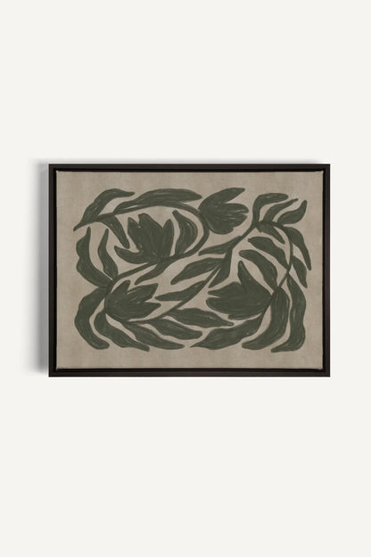 OLEKA CANVAS - DANSE VÉGÉTALE, Oeuvre sur toile étirée, encadré Noir