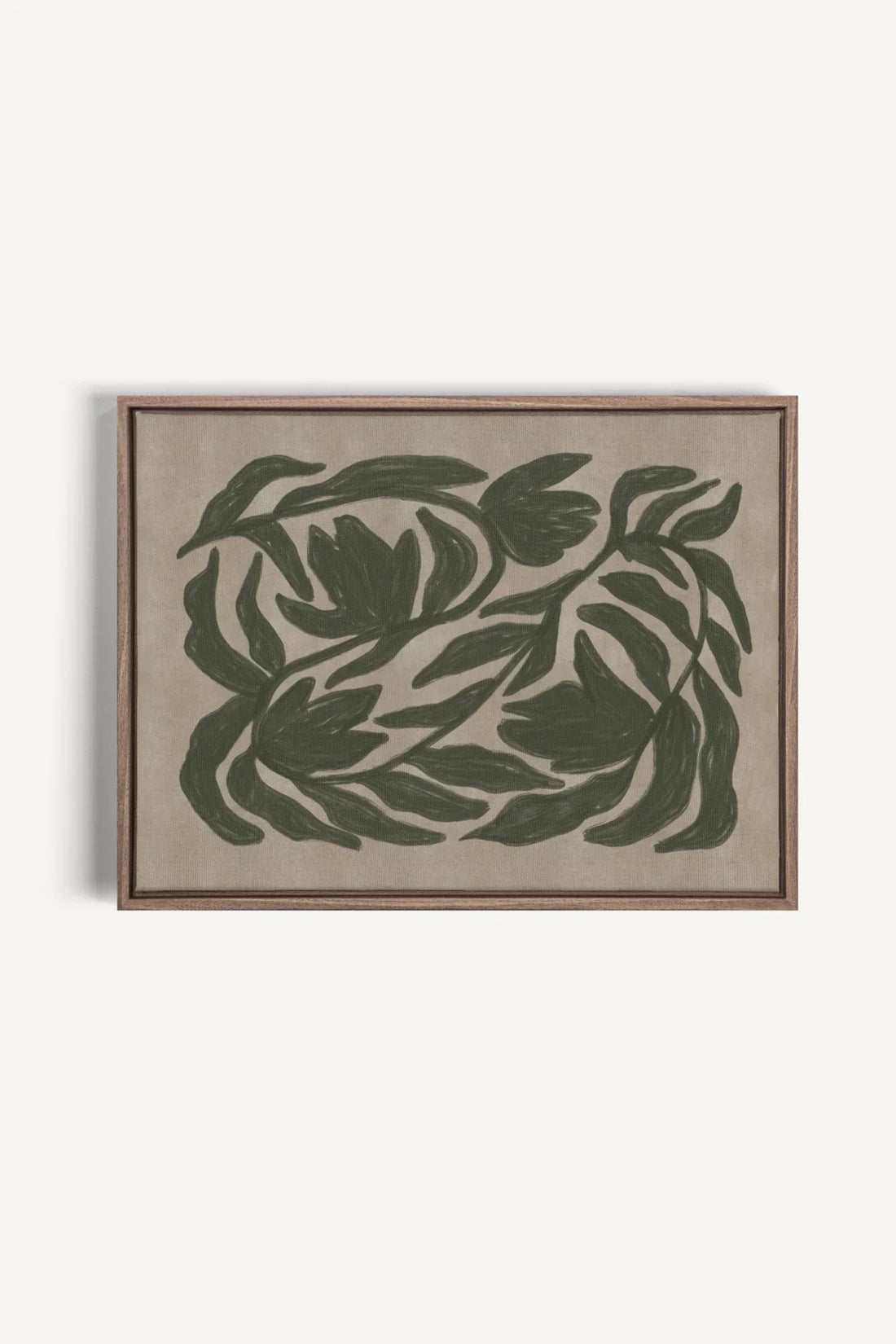 OLEKA CANVAS - DANSE VÉGÉTALE, Oeuvre sur toile étirée, encadré Brun Chêne