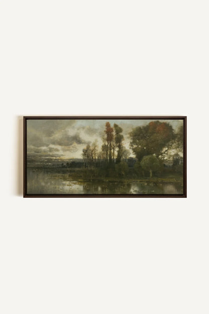 DARK SERENITY, Oeuvre sur toile étirée, encadré Brun Noyer