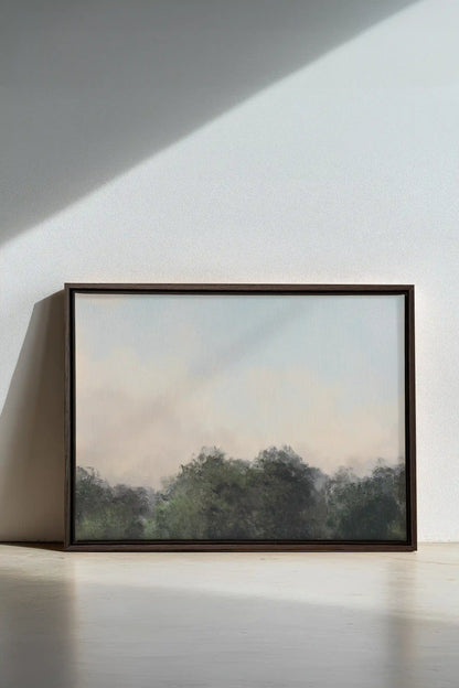 DAWN II, Artwork on stretched canvas, framed in Walnut Brown