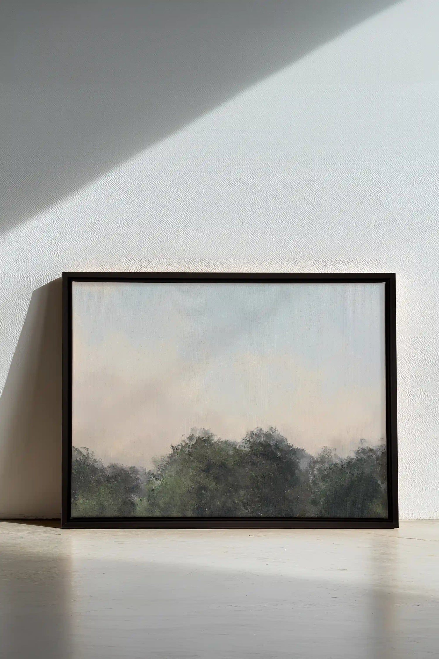 DAWN II, Artwork on stretched canvas, framed in black
