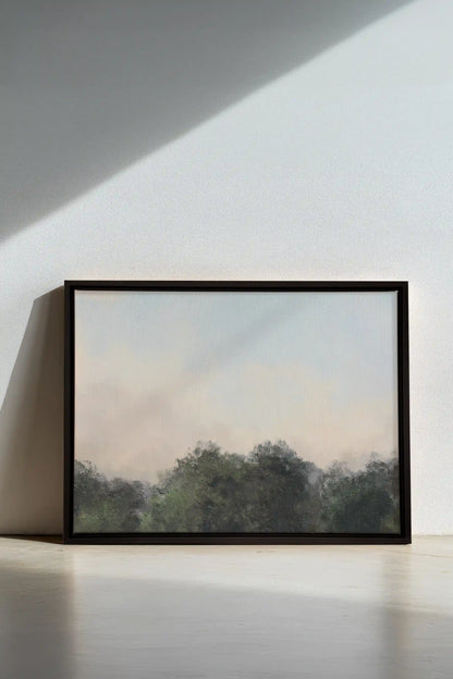DAWN II, Artwork on stretched canvas, framed in black