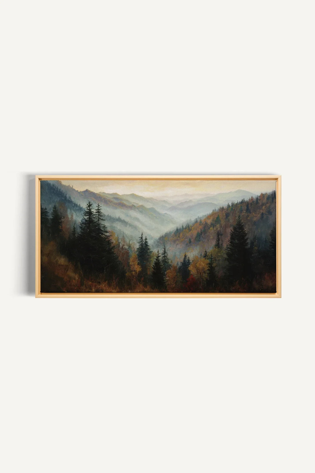 DAWN IN THE PINES, Work on stretched canvas, framed Naturel Clair