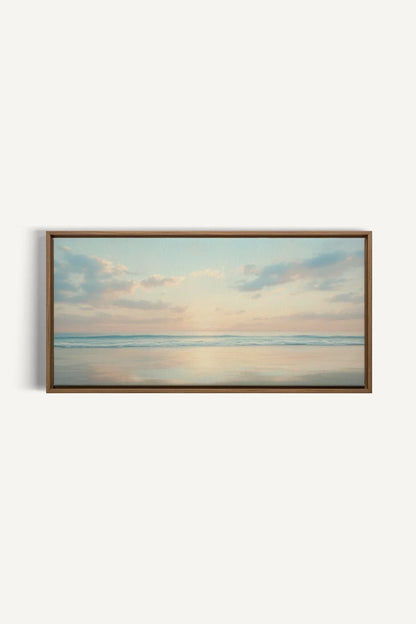 OLEKA CANVAS - DAWN OF PEACE, Oeuvre sur toile étirée, encadré Brun Chêne