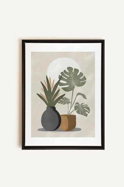 OLEKA CANVAS - DESERT GREENS, Oeuvre sur toile étirée, encadré Noir