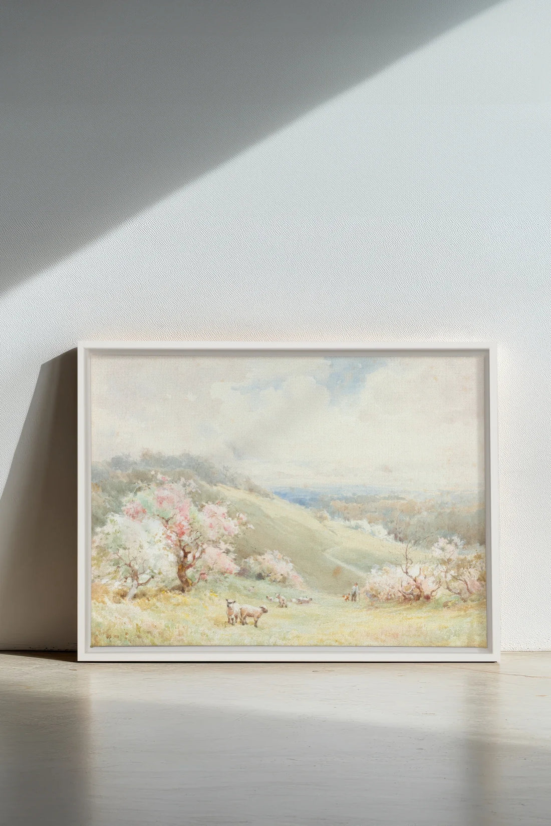 DOUCE SAISON, Oeuvre sur toile étirée, encadré Blanc