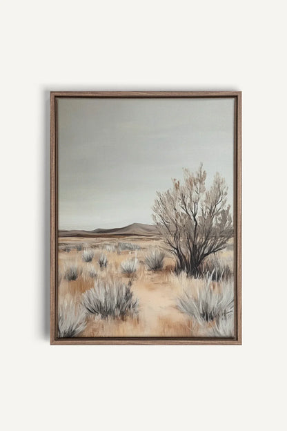 OLEKA CANVAS - DOUCEUR ARIDE, Oeuvre sur toile étirée, encadré Brun Chêne