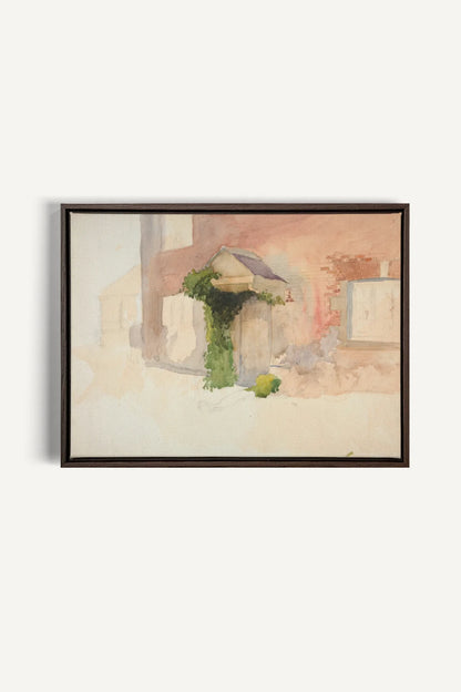 DOUCEUR DE PIERRE, Oeuvre sur toile étirée, encadré Brun Noyer