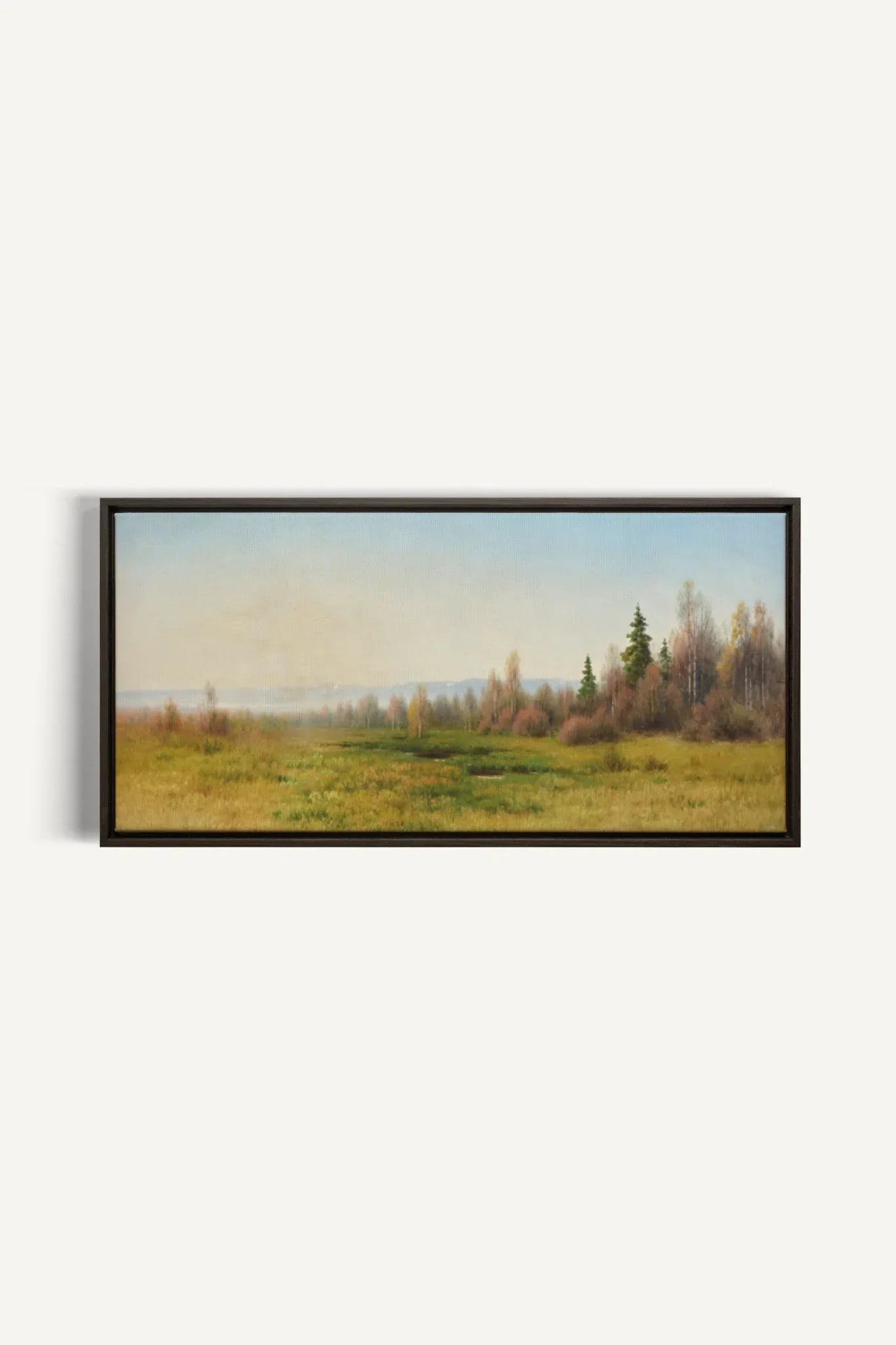 OLEKA CANVAS - DOUX HORIZON, Oeuvre sur toile étirée, encadré Brun Noyer