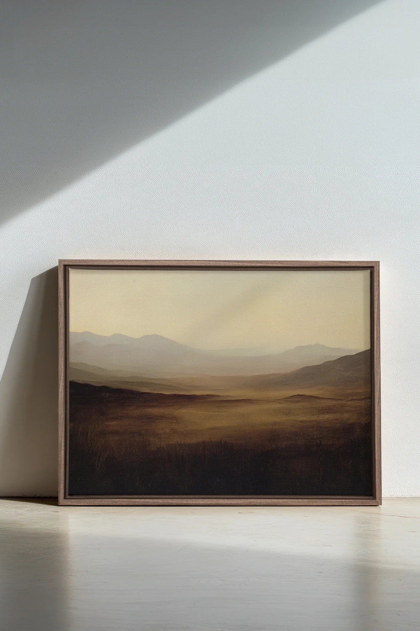 DUNES OF LIGHT, Oeuvre sur toile étirée, encadré Brun Chêne
