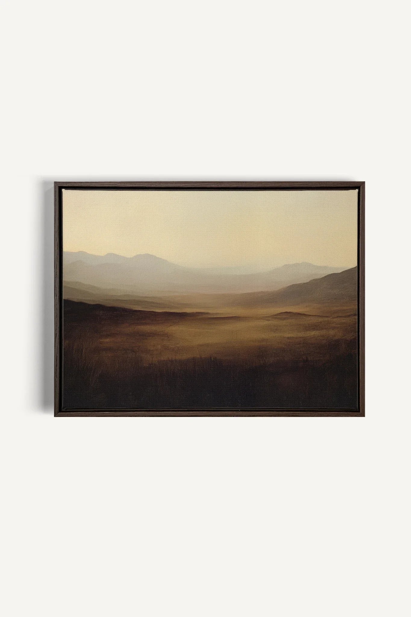 DUNES OF LIGHT, Work on stretched canvas, framed Walnut Brown